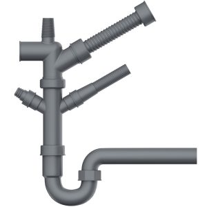 Универсальная отводная арматура Omoikiri Nagare для измельчителя пищевых отходов Серый матовый 4956655