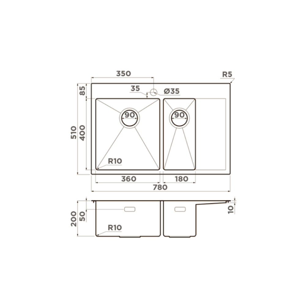 Мойка кухонная Omoikiri Akisame 78 левая Золото светлое 4973087 — изображение 4