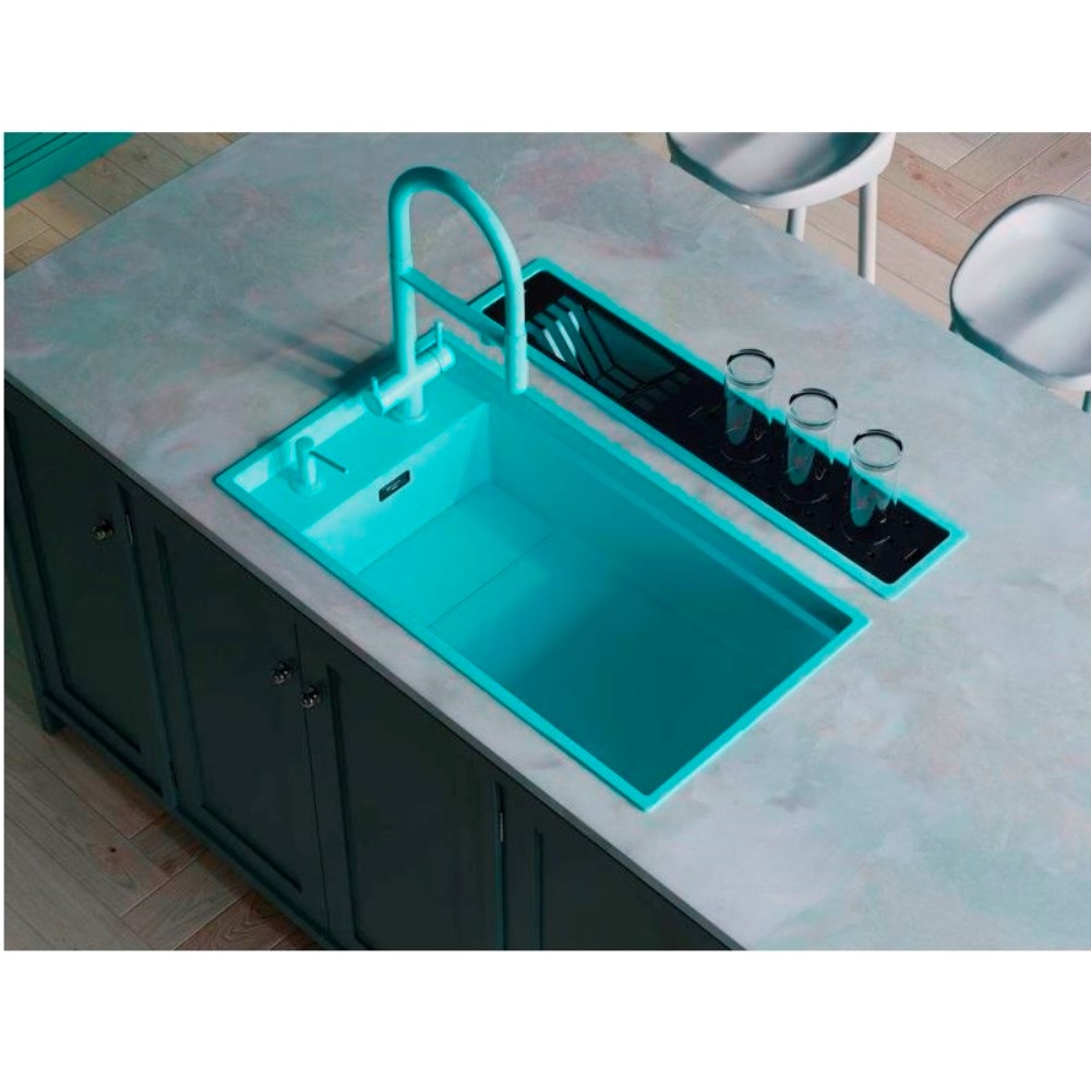 Мойка кухонная Omoikiri Kinaru 86 Зелено-серый 4993202 — изображение 2